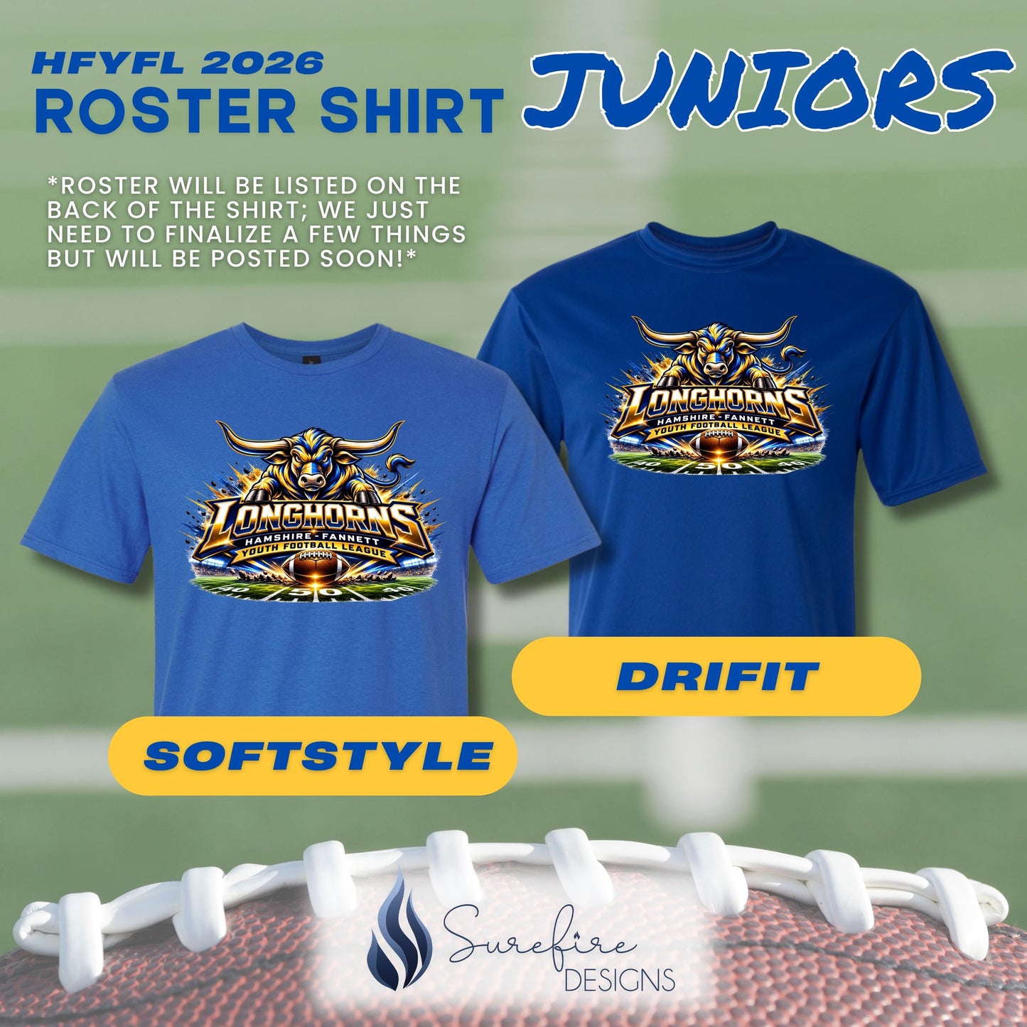 HFYFL 2026 JUNIORS Roster Shirt - PREORDER