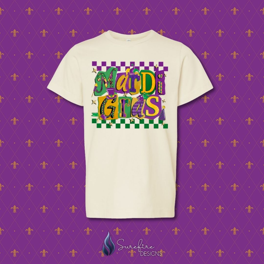 Mardi Gras Checkered Shirt