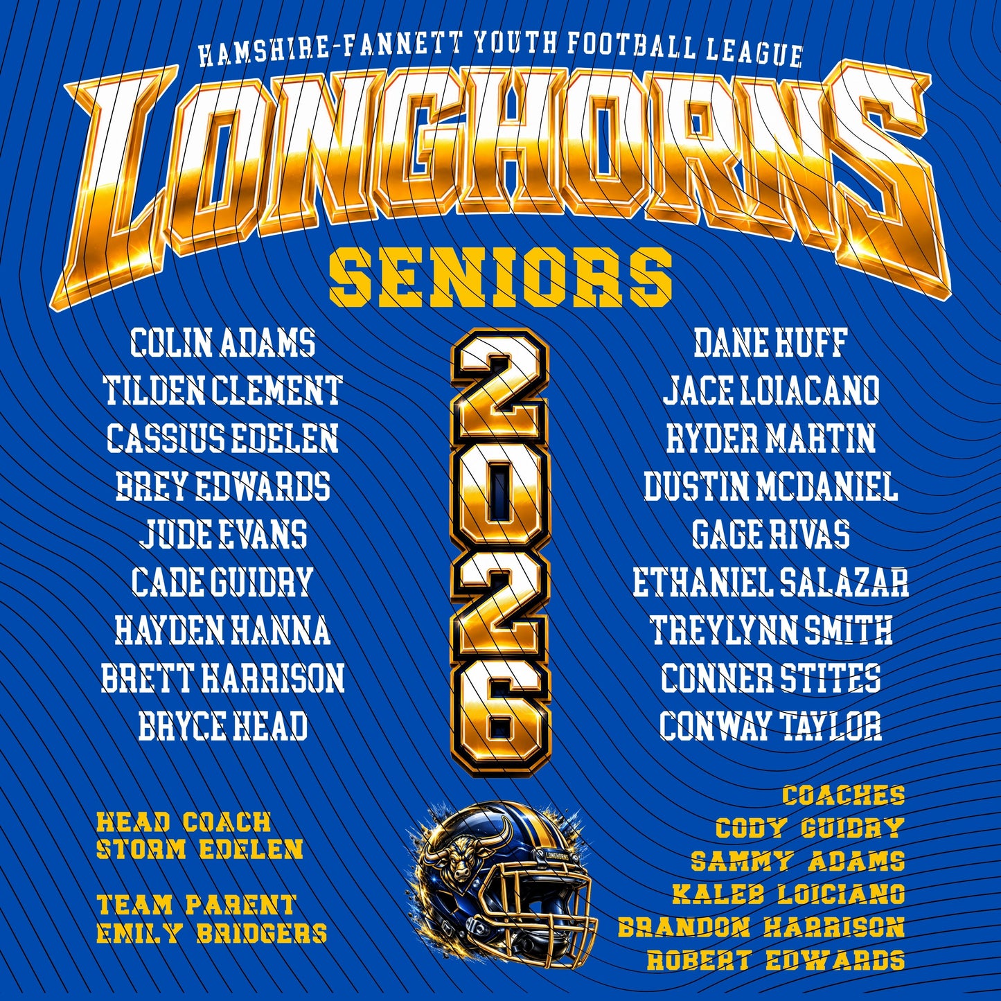 HFYFL 2026 SENIORS Roster Shirt - PREORDER