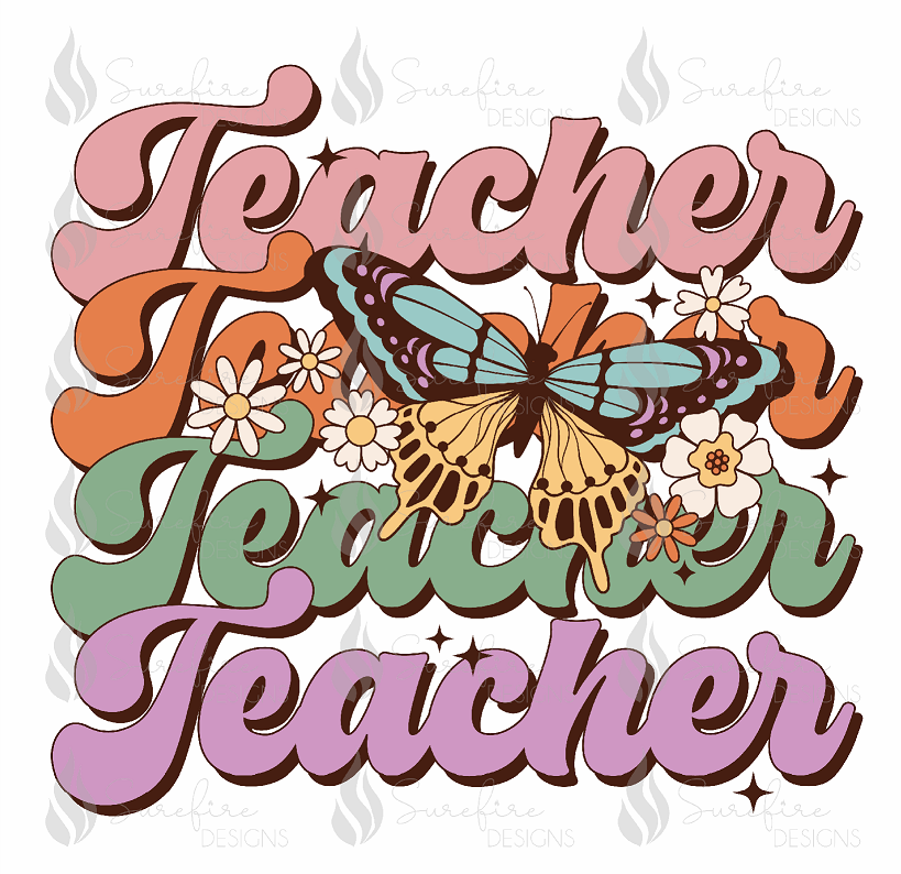 Retro Teacher HTV Transfer