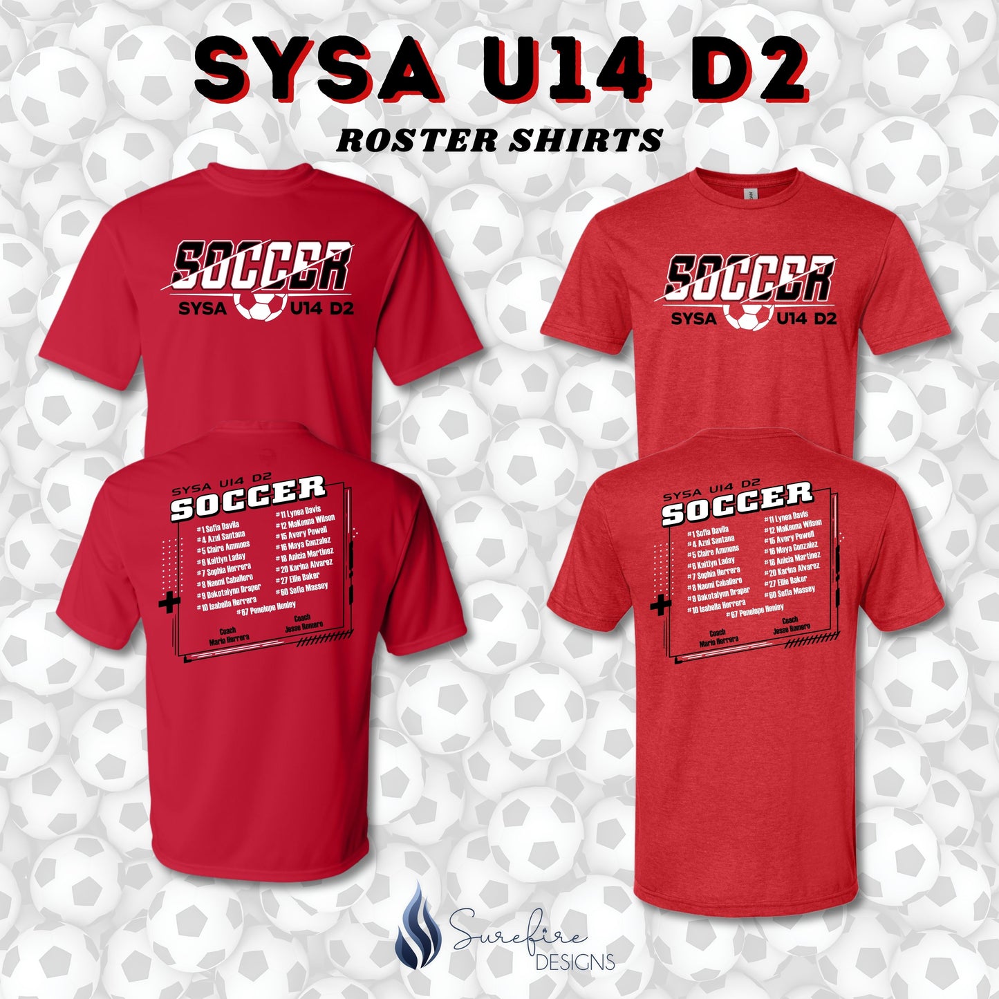 SYSA U14 Roster Shirt