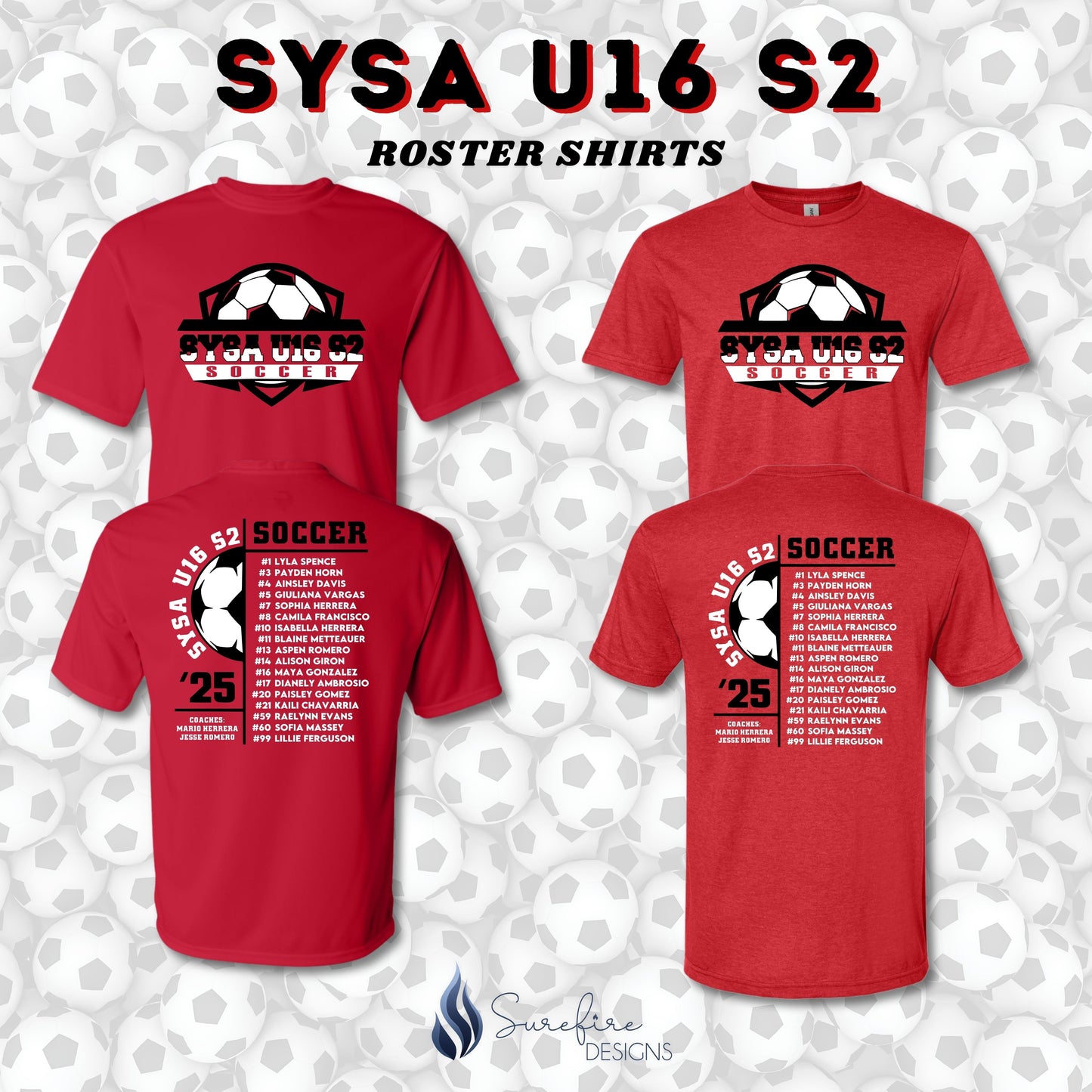 SYSA U16 Roster Shirt