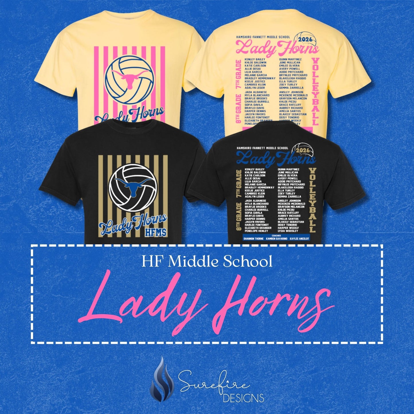 HFMS Volleyball Roster Shirts - PREORDER