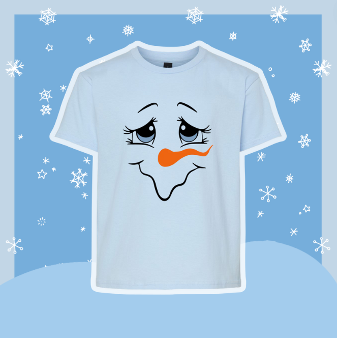 Melting Snowman Face Youth Shirt