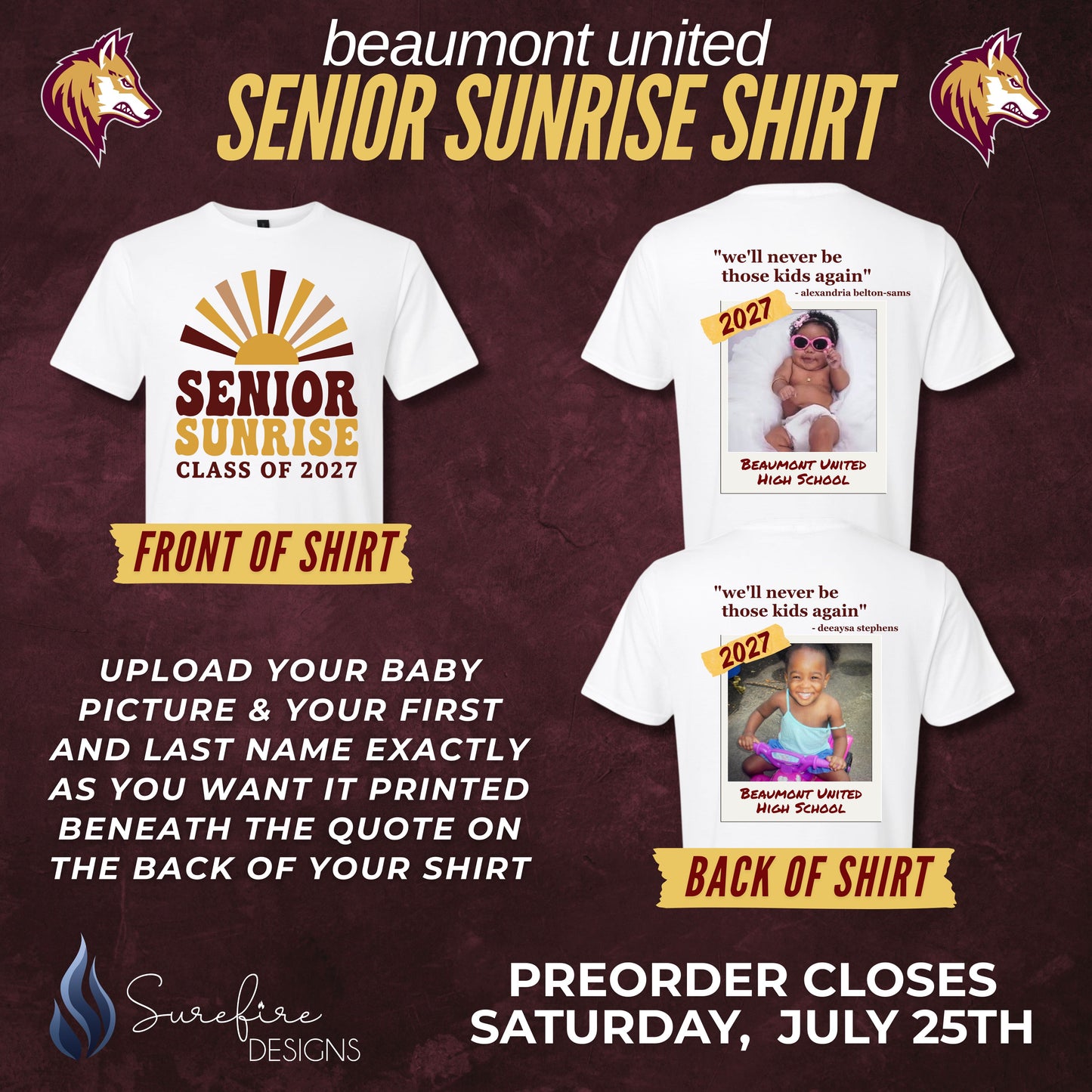 BU Senior Sunrise Picture Shirt - PREORDER
