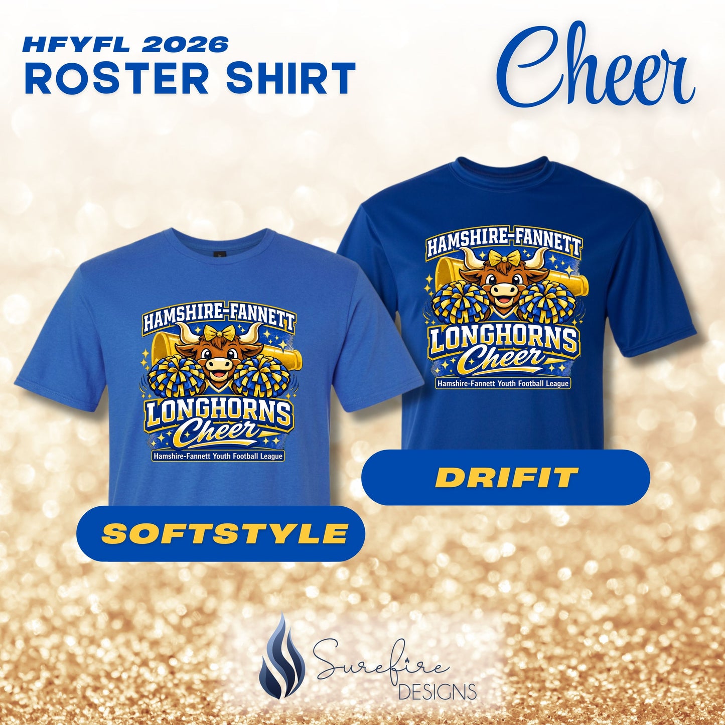 HFYFL 2026 CHEER Roster Shirt - PREORDER
