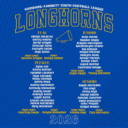 HFYFL 2026 CHEER Roster Shirt - PREORDER