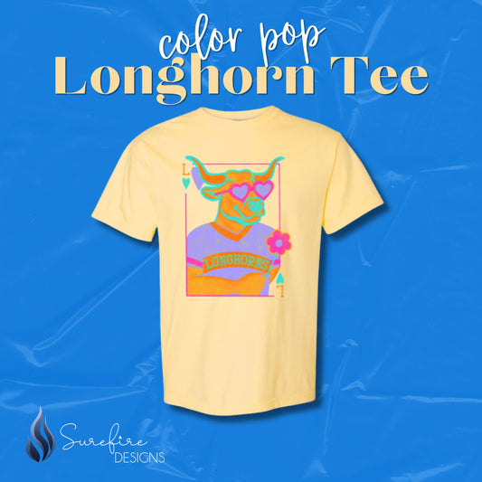 Color Pop Longhorn Tee