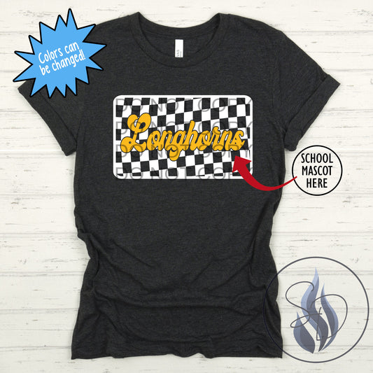 Checkered School Mascot T-Shirt