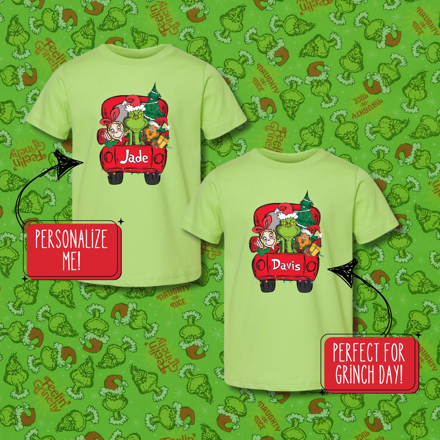 Personalized Grinch Truck Shirts