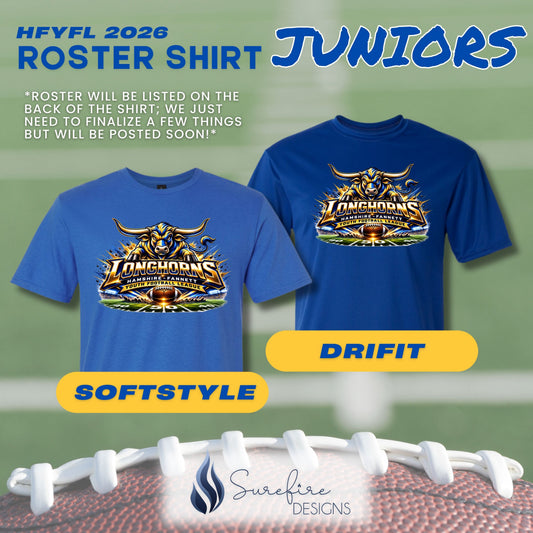 HFYFL 2026 JUNIORS Roster Shirt - PREORDER