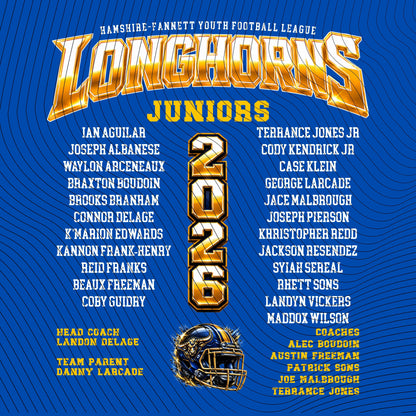 HFYFL 2026 JUNIORS Roster Shirt - PREORDER