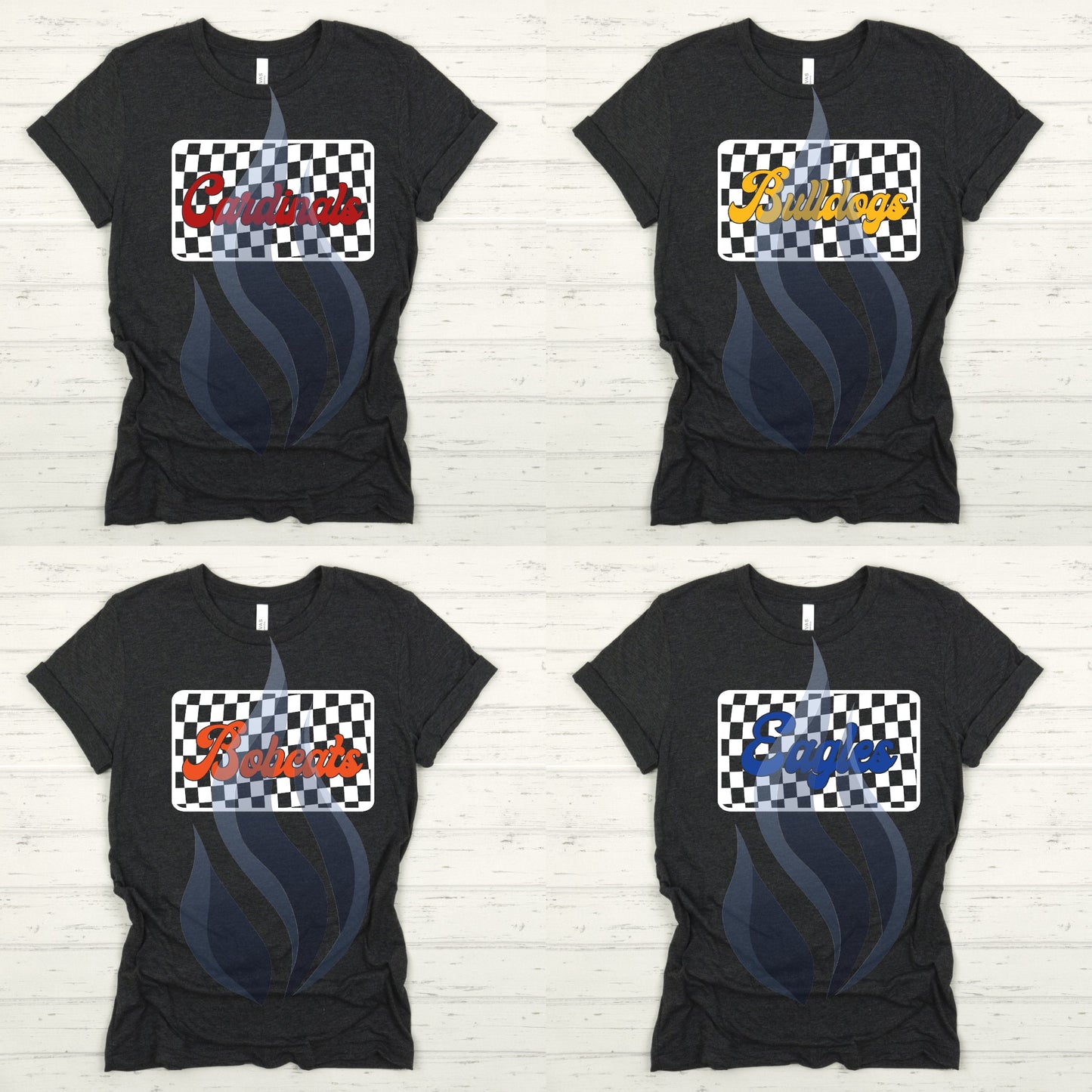 Checkered School Mascot T-Shirt