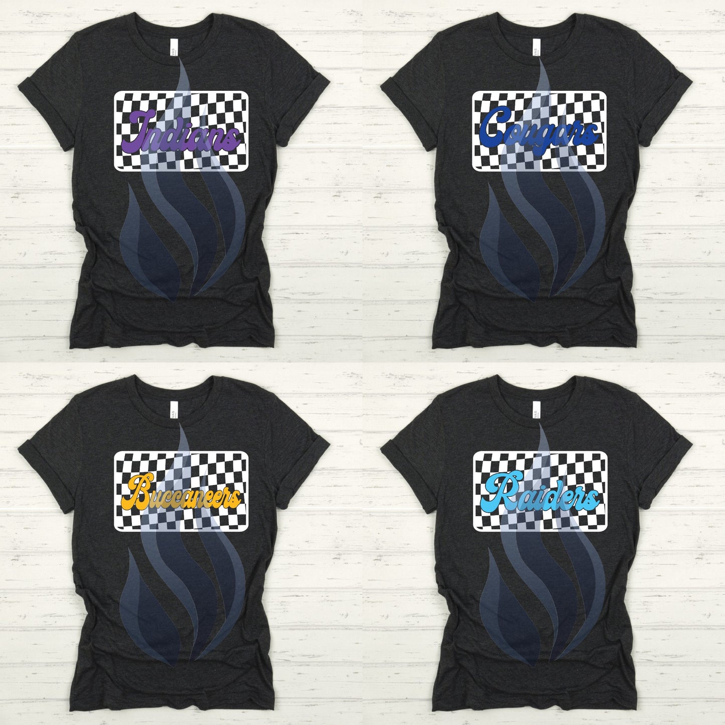 Checkered School Mascot T-Shirt