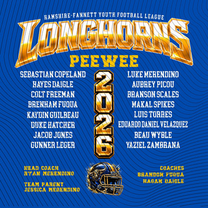 HFYFL 2026 PEEWEE Roster Shirt - PREORDER