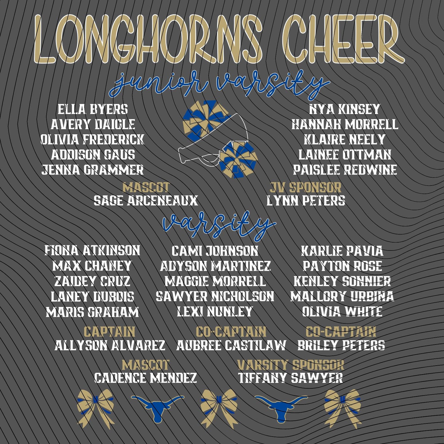 HFHS Cheer Fan Gear Roster Shirts