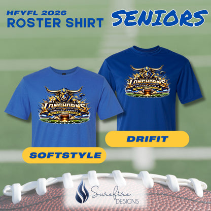 HFYFL 2026 SENIORS Roster Shirt - PREORDER