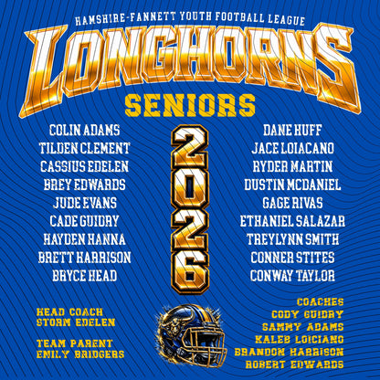 HFYFL 2026 SENIORS Roster Shirt - PREORDER