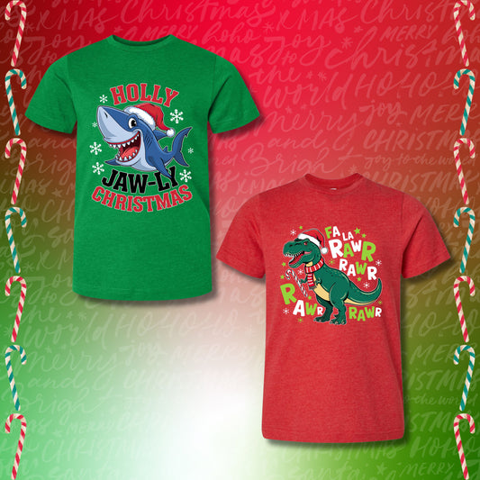 Shark/Dinosaur Christmas Shirt