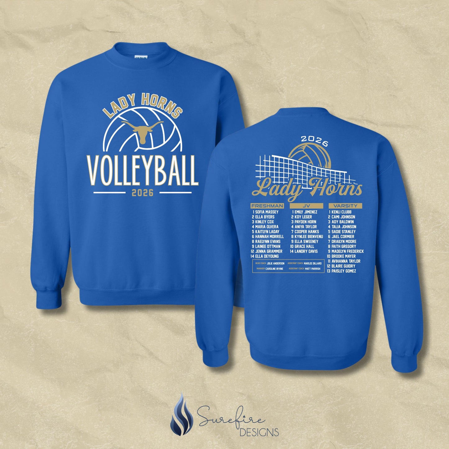 HFHS Volleyball Roster Shirts - PREORDER