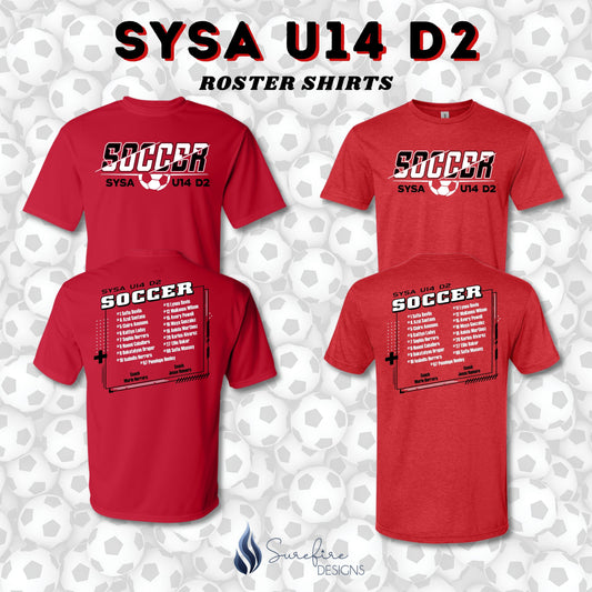 SYSA U14 Roster Shirt