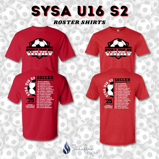 SYSA U16 Roster Shirt